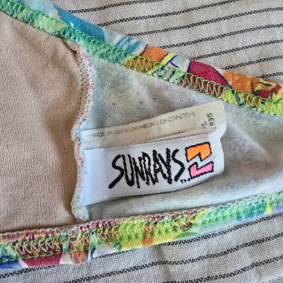 Vintage 90s Sunrays Neon Sailboat Bikini Top Size M Made In Canada - Picture 6 of 9